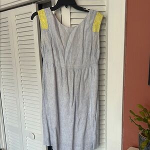 Elegant Blue Dress with Yellow Accents